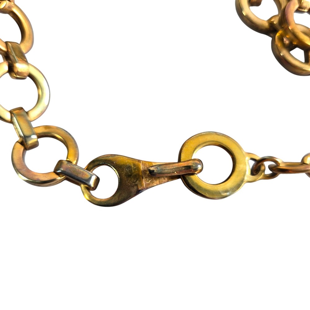 Vintage Gold Tone Open Circle Link Chain‎ Belt Adjustable Hook Closure 29 Inch - Picture 5 of 8